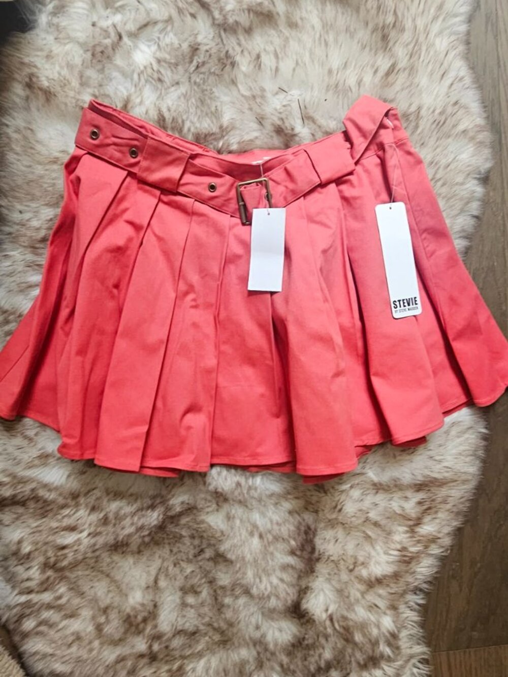 Stevie by Steve Madden Pleated A-Line Belted Skirt – Size Small (S) (BNWT)